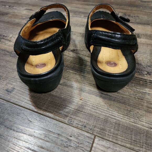 Pre-owned Clarks Unstructured black lea Trot shoes size 7 SHLF - Picture 2 of 9